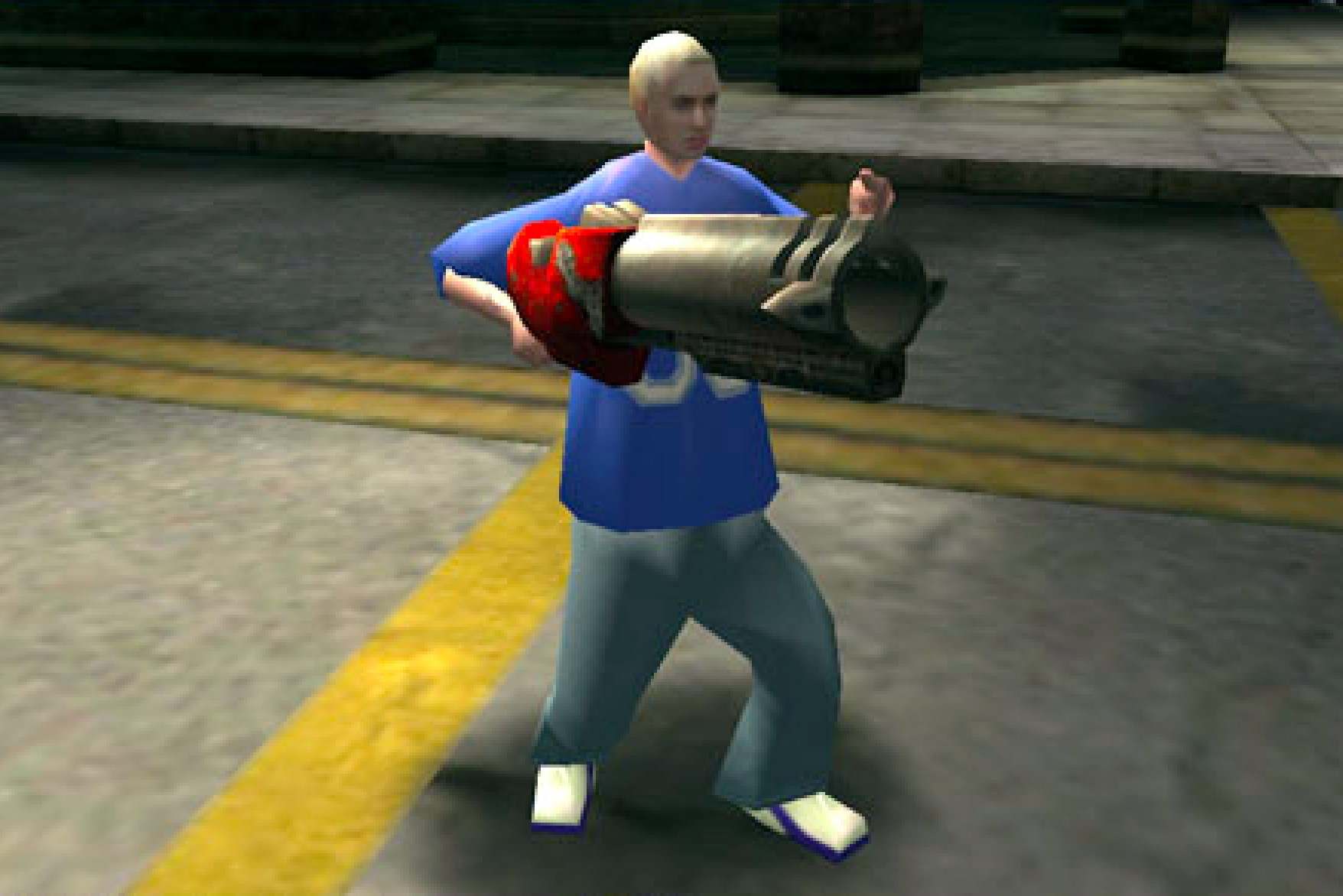 You can already play as Eminem in another great shooter: Quake 3 Arena